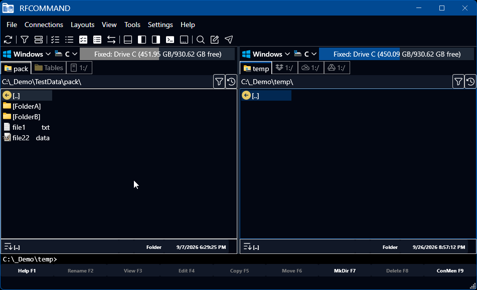 Copy and paste works the way you expect, including with Explorer and Outlook.