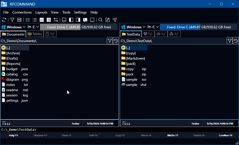 Show or hide any part of the window, and keep it as a named layout.